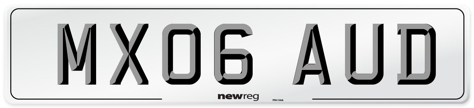 MX06 AUD Number Plate from New Reg